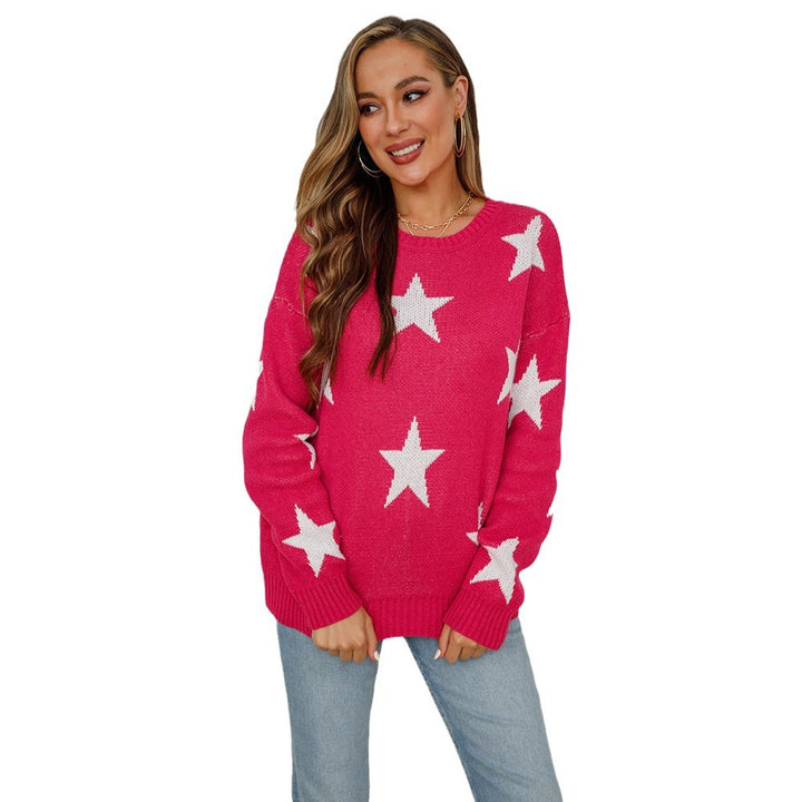 Knit pullover for women with a striking star pattern and a relaxed fit Lune London