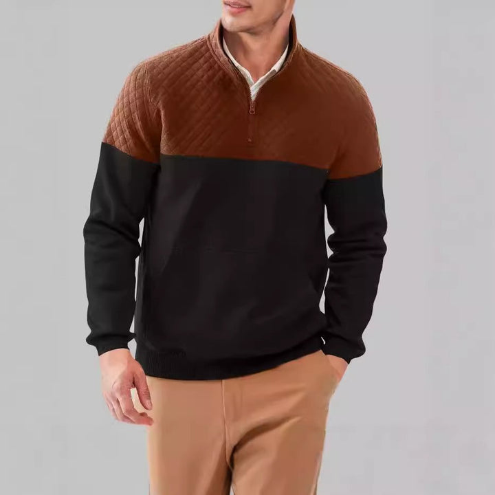 Sporty sweater for men with high collar and pockets Lune London