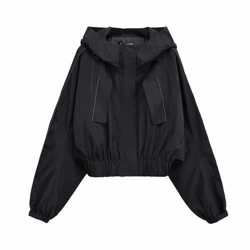 Fashion transitional jacket for women with faux fur collar and practical pockets Lune London
