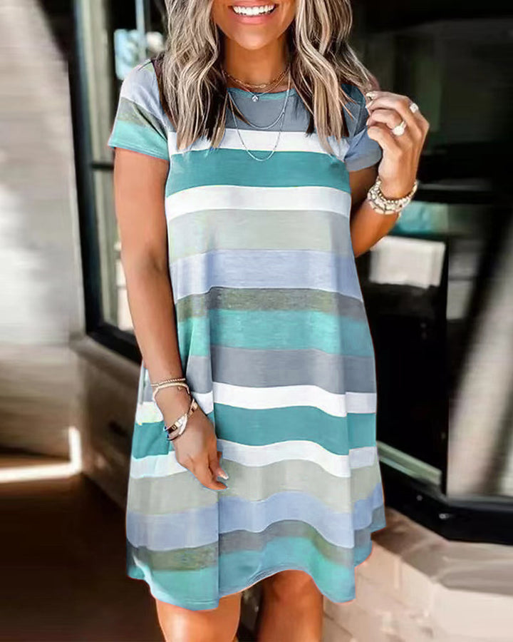 Ladies Leisure Striped Floating Dress Lune London
