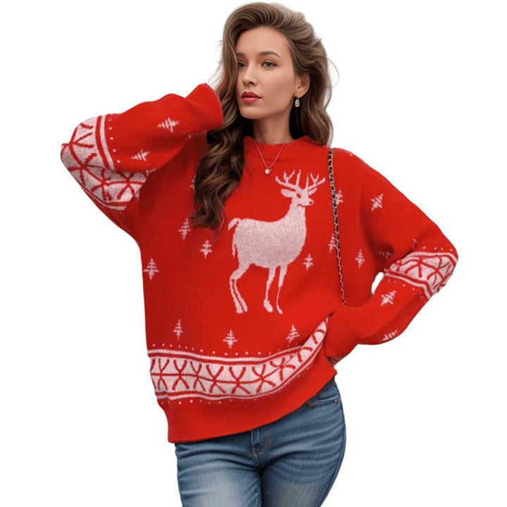 Women's festive sweater with reindeer pattern and soft material Lune London