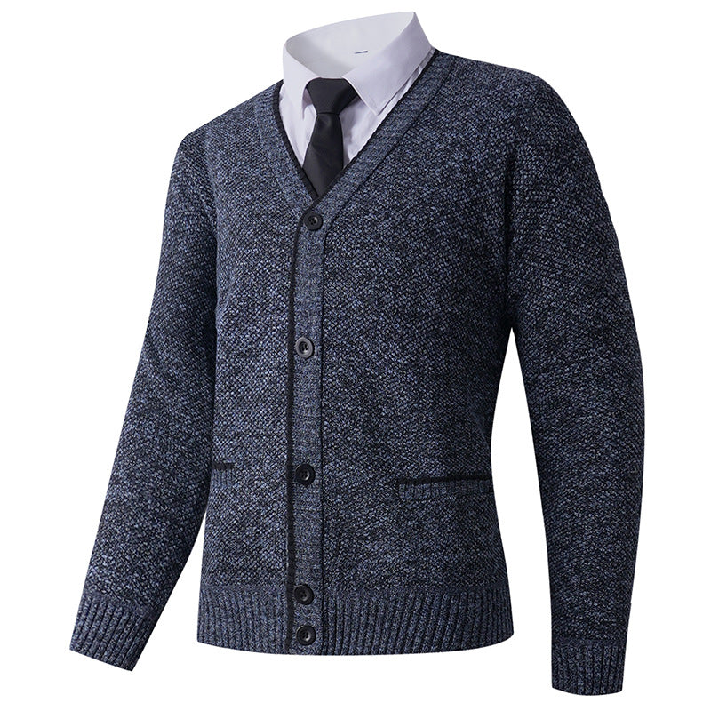 Men's knit jacket with V-neck and classic design Lune London