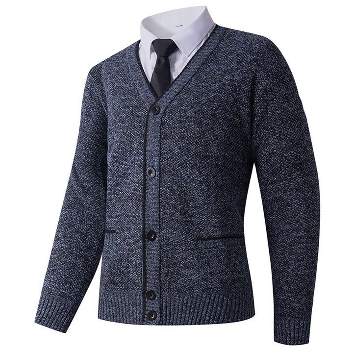 Men's knit jacket with V-neck and classic design Lune London