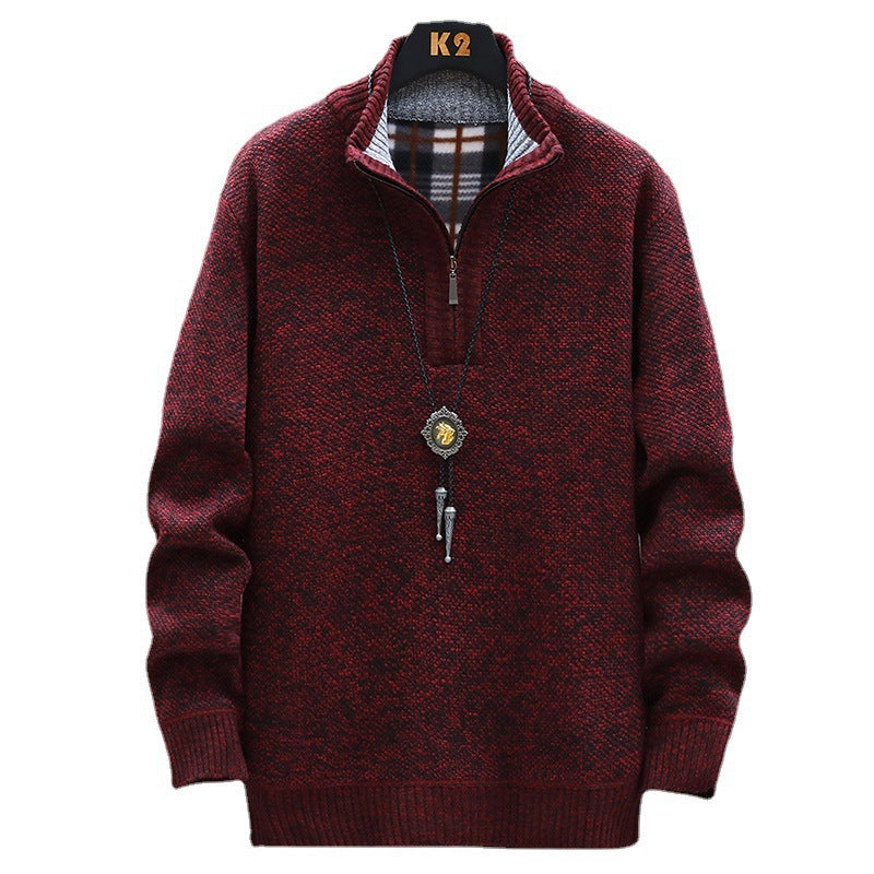 Half-zip knitted sweater for men with varied textures Lune London