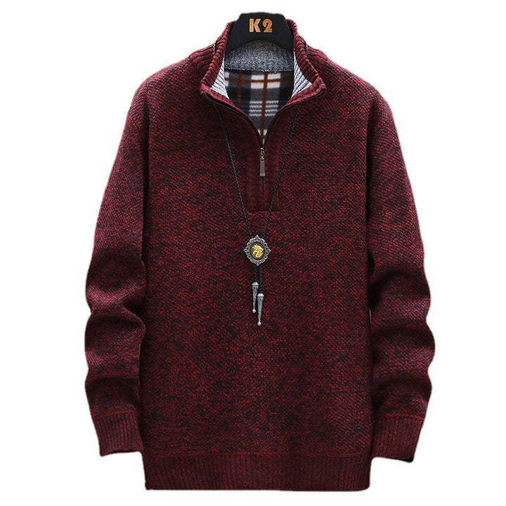 Half-zip knitted sweater for men with varied textures Lune London