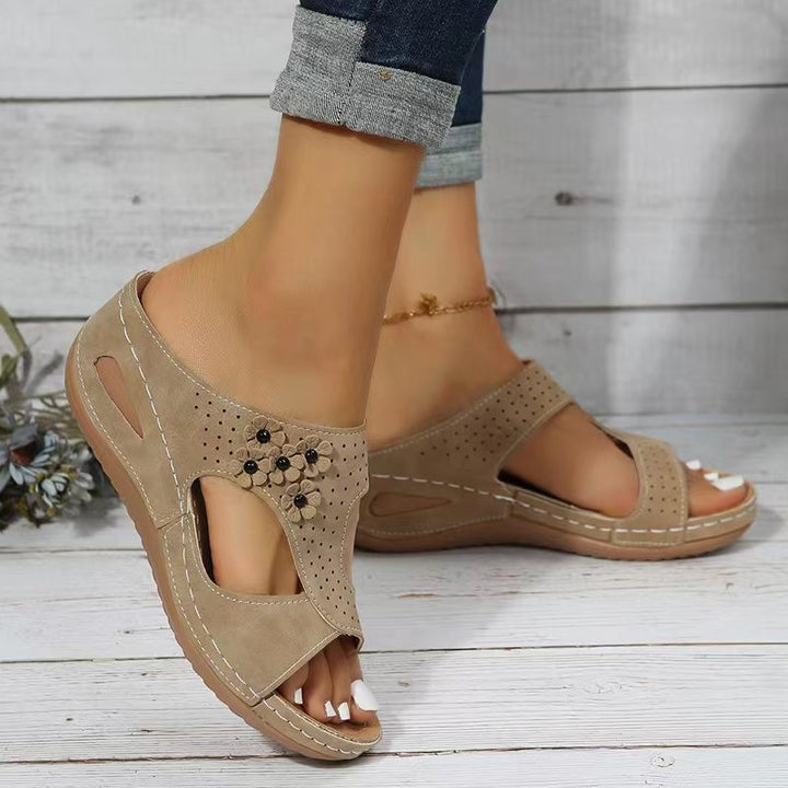 Ladies light summer shoes with closed heel and trendy snake leather design Lune London