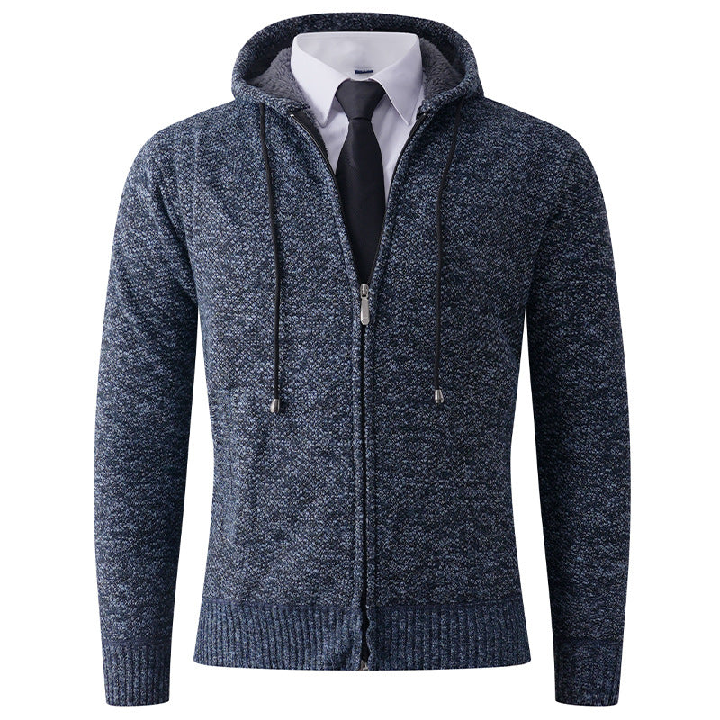 Men's knitted hoodie jacket with structured finish Lune London
