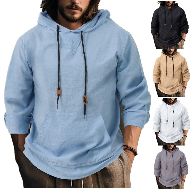 Men's casual hoodie with unique V design and practical pockets Lune London