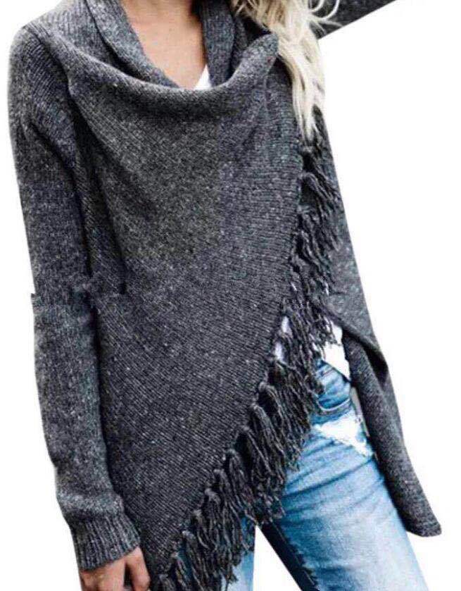 Poncho cocoon pour femme avec franges Chic & Stil