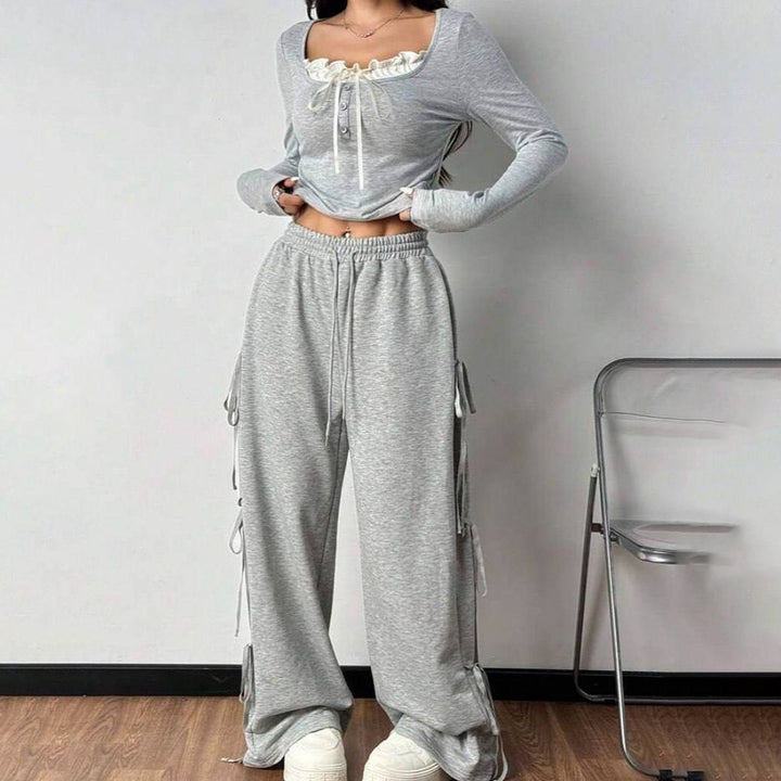 Casual loungewear set for women with trendy ruffle details Lune London