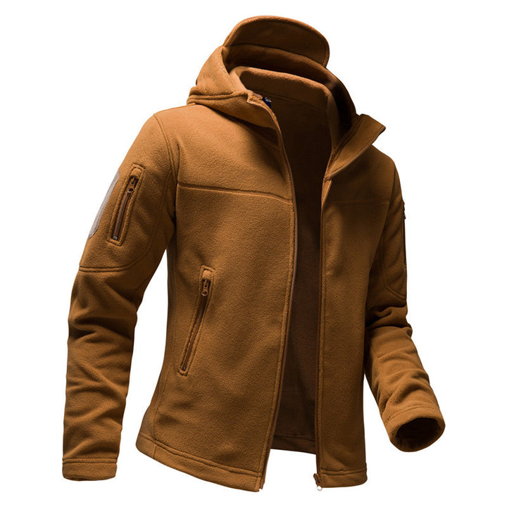 Men's fleece jacket with hood and functional pockets Lune London