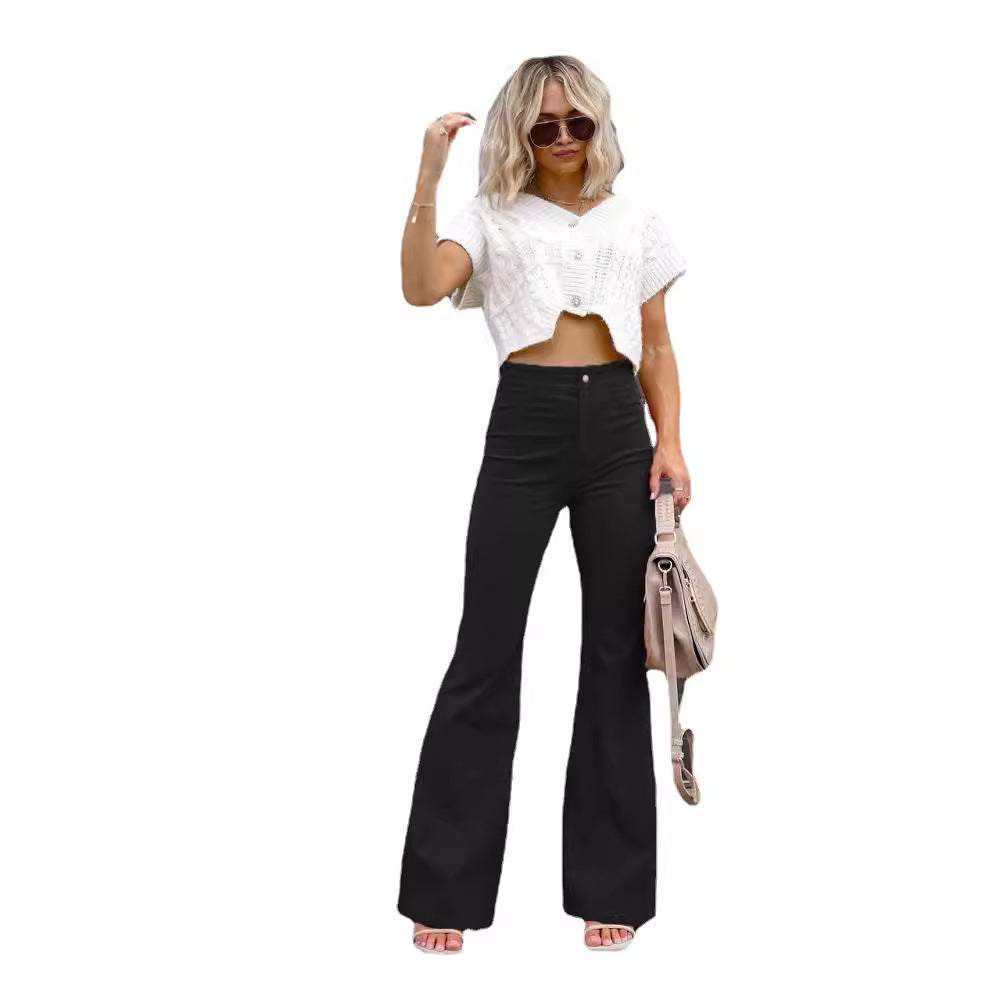 Women Stylish High-Waisted Flared Jeans Lune London