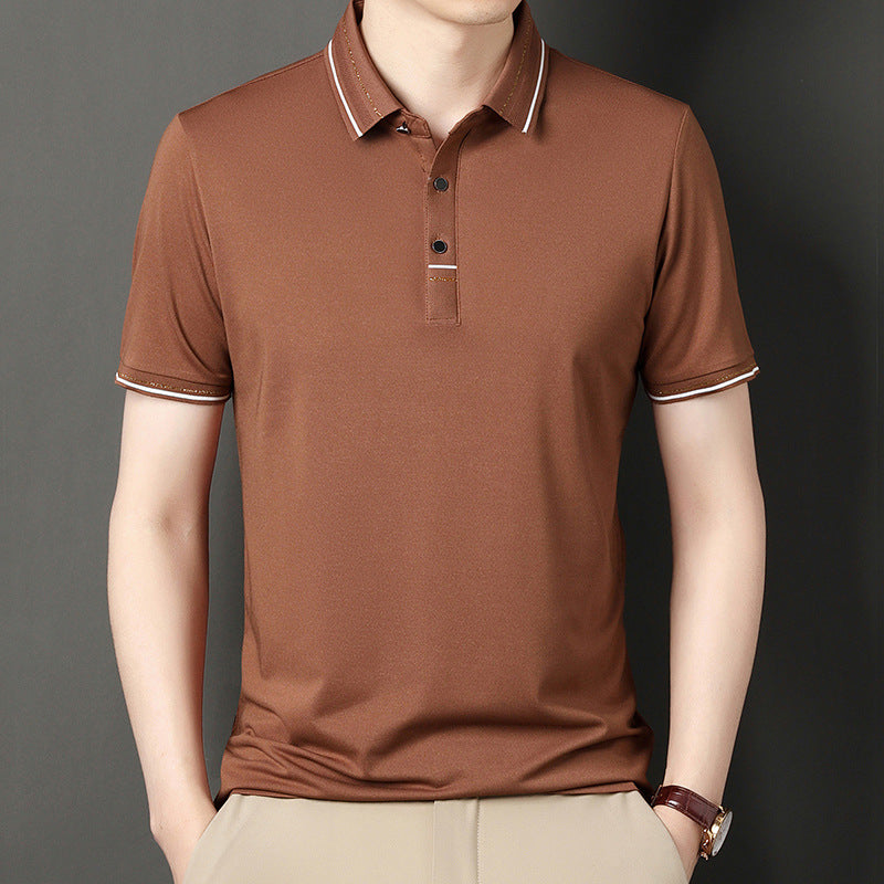 Men's modern polo in textured material with elegant accents Lune London