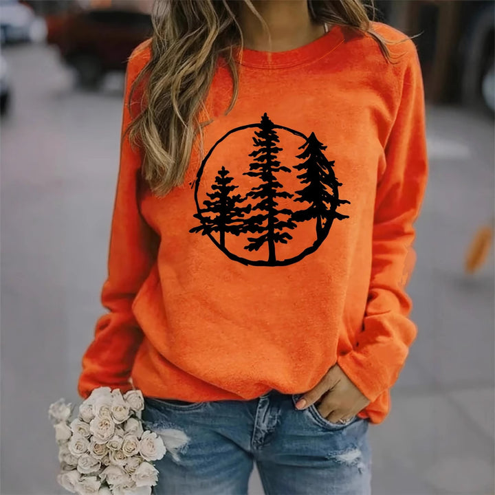 Sweatshirt femme avec motif nature cool et coupe décontractée Chic & Stil