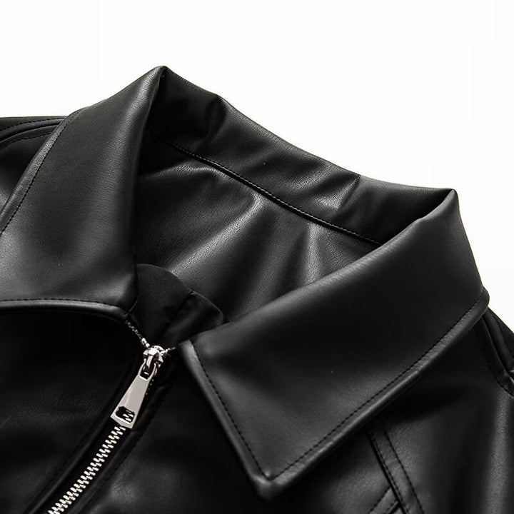 Veste en cuir à la mode pour femmes avec ceinture élastique Chic & Stil