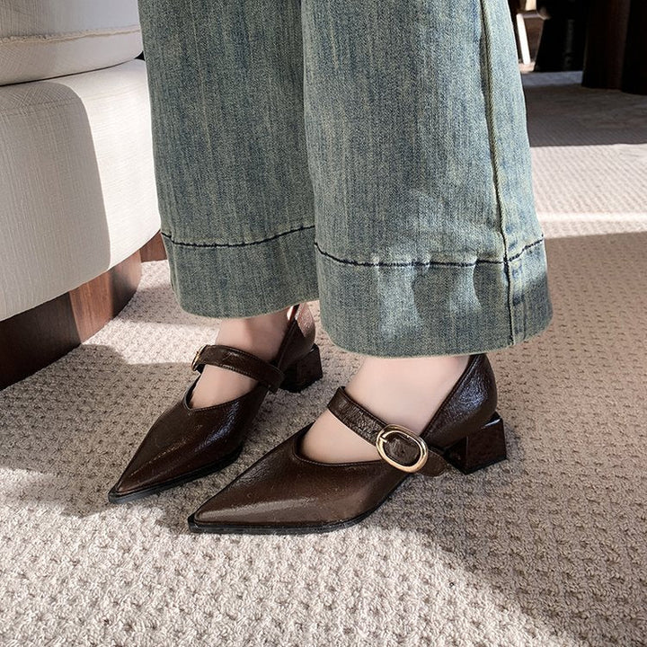 Ladies Elegant Mary Jane Shoes with Fashionable Block Heel and Adjustable Strap Lune London