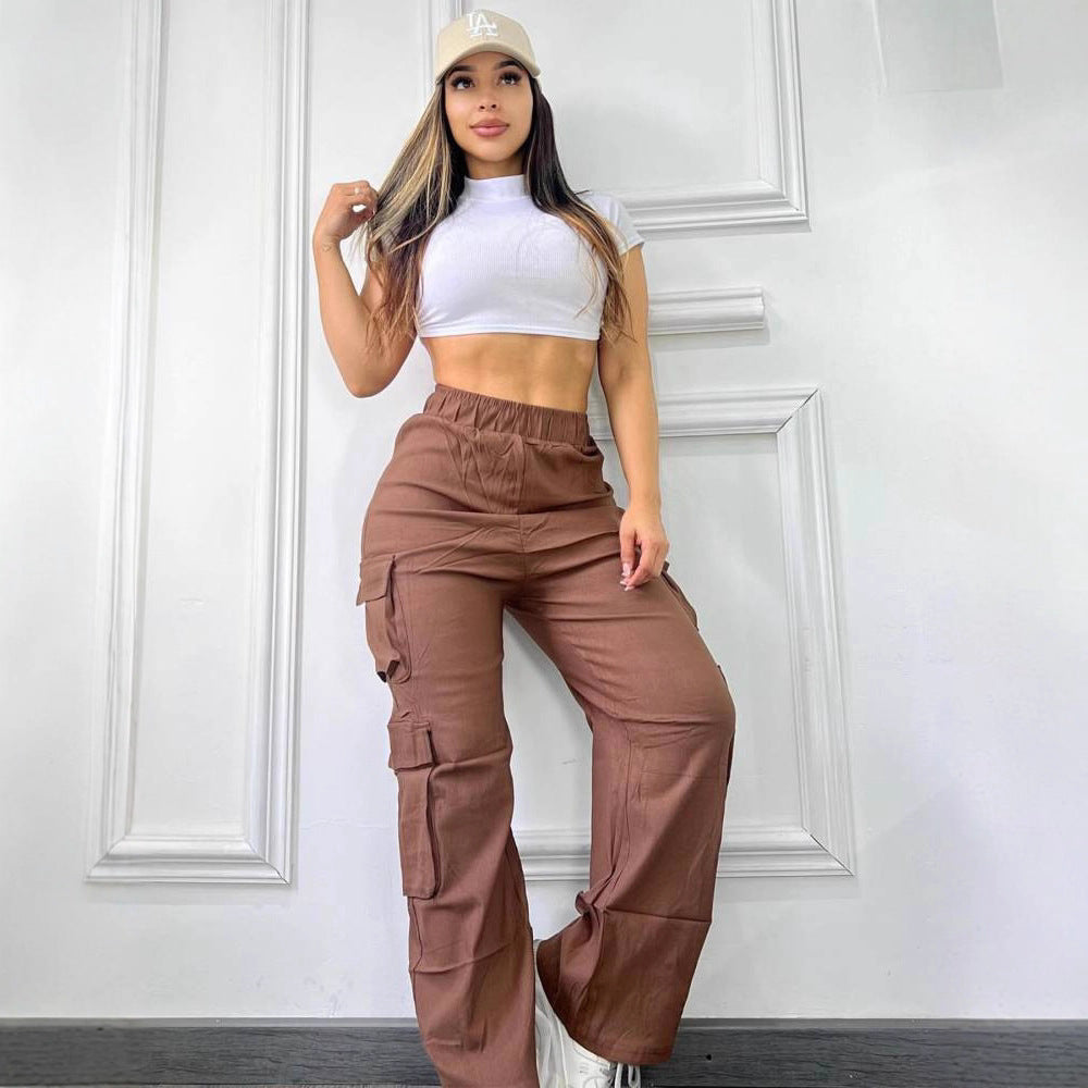 Pantalon cargo pour femmes avec poches latérales Lune London
