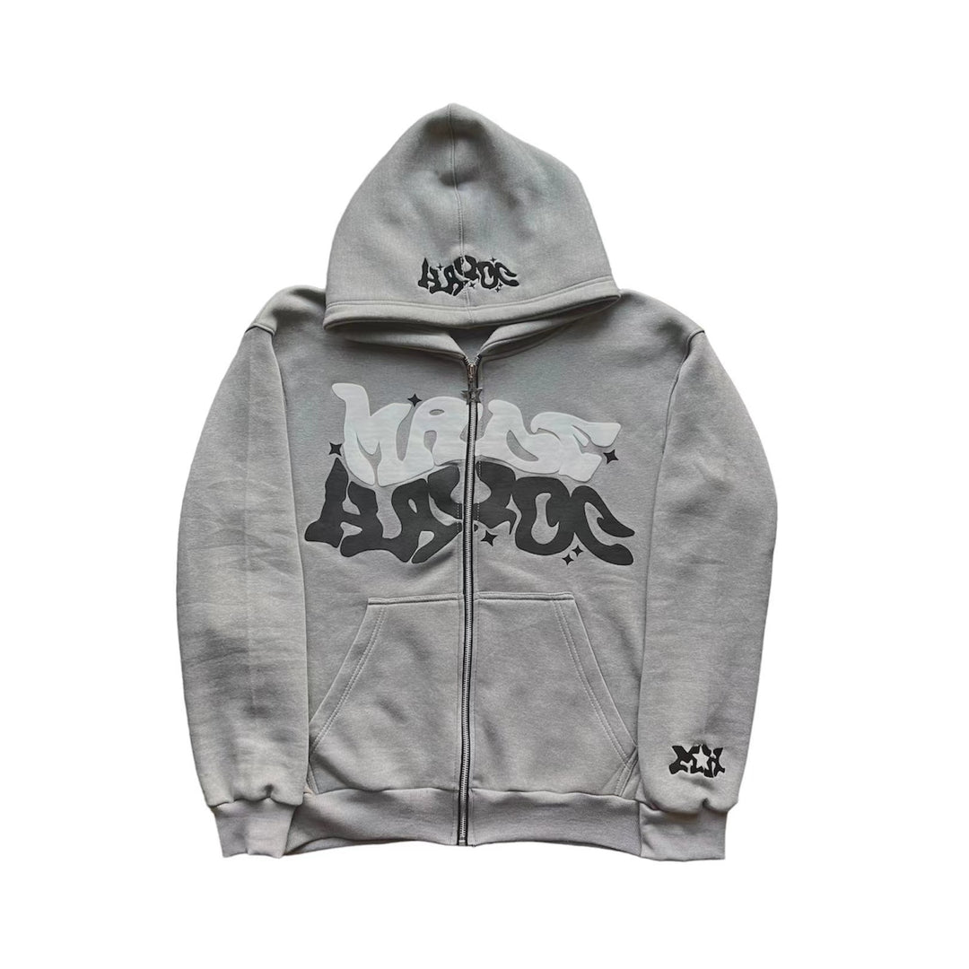 Women's hooded jacket with creative graphic design and high-quality zipper Chic & Stil