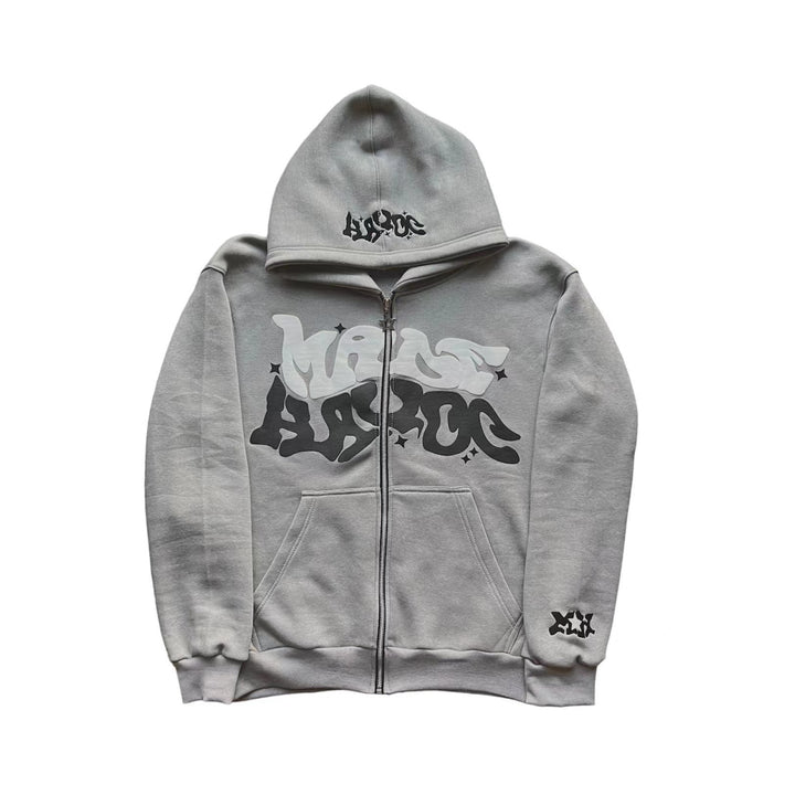 Women's hooded jacket with creative graphic design and high-quality zipper Chic & Stil