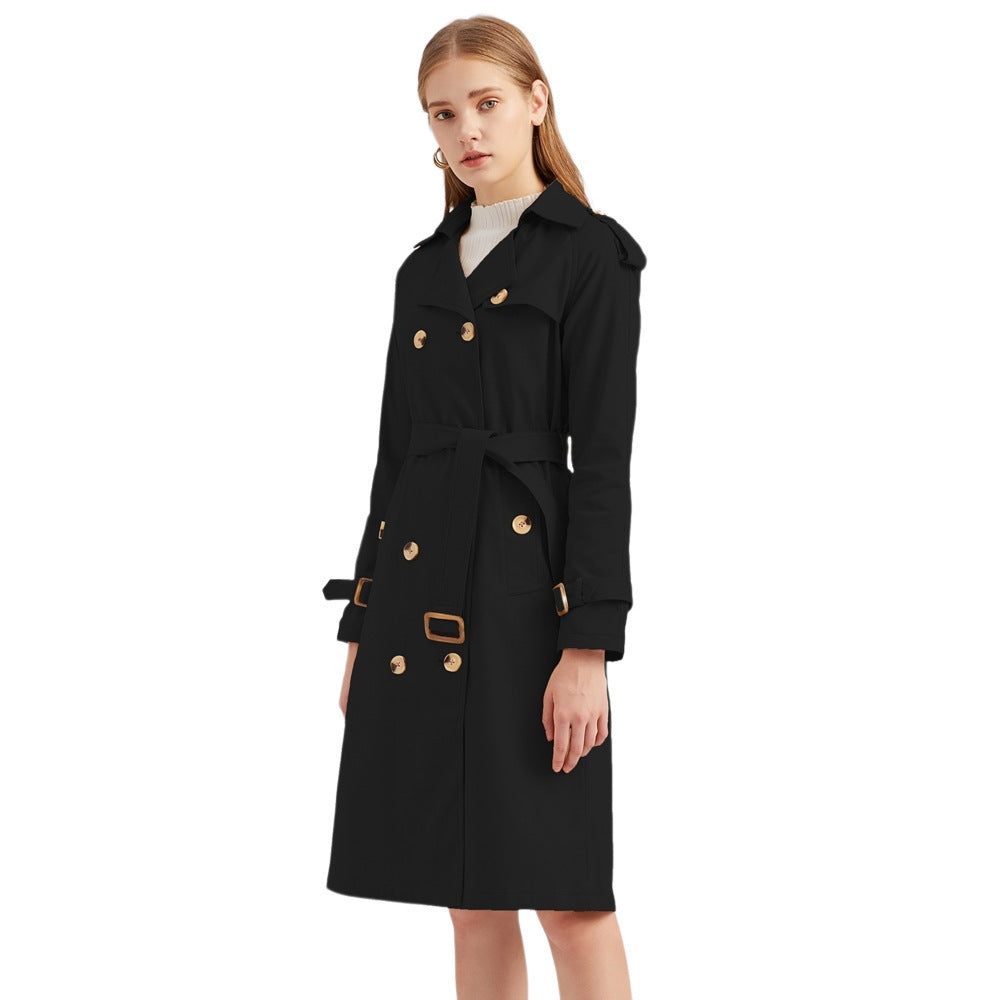 Elegant trench coat for ladies with adjustable belt and luxurious button details Lune London