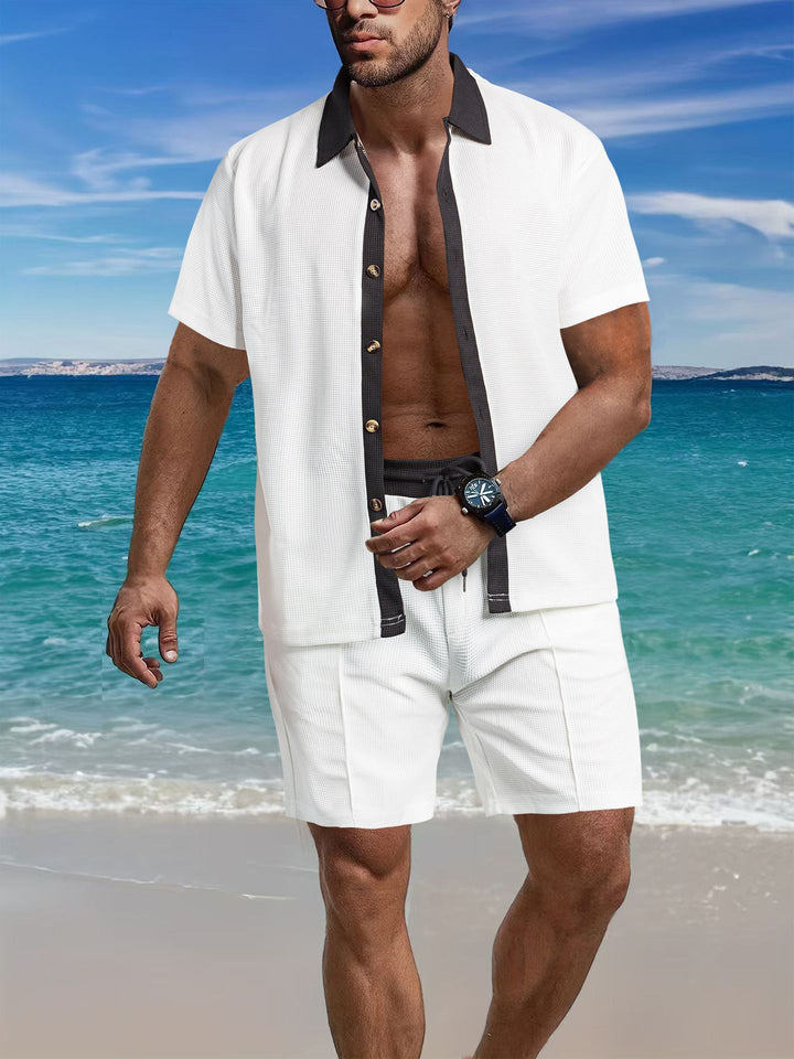 Men's casual short-sleeve shirt and structured design shorts Lune London