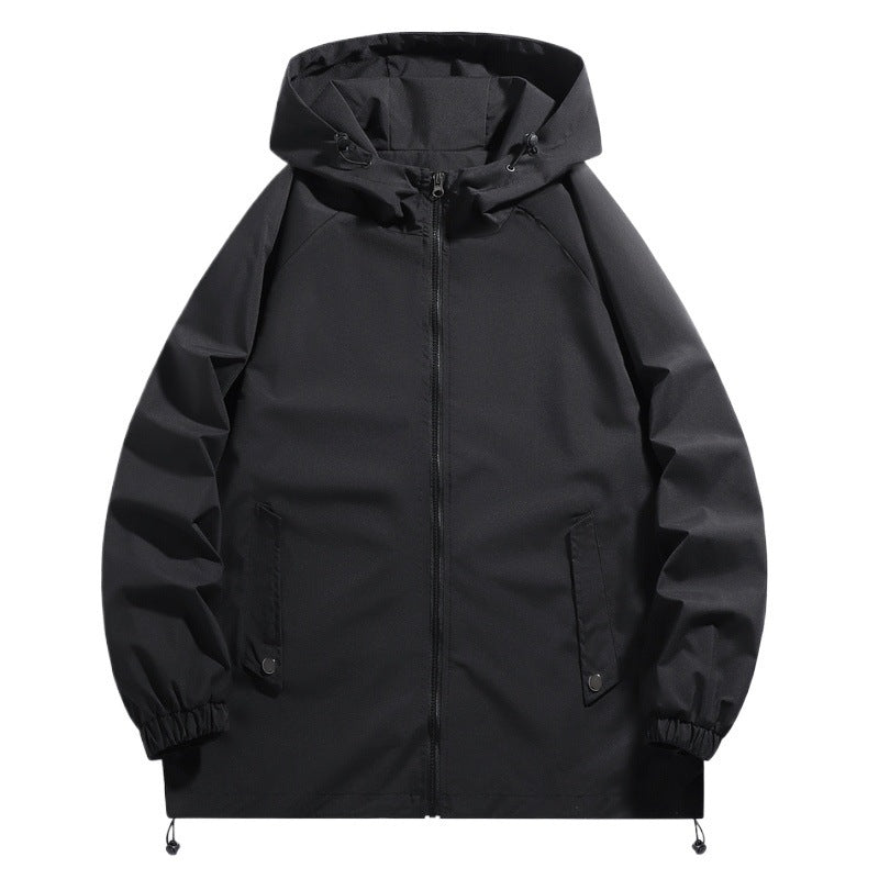 Functional men's jacket with adjustable hood collar and elastic sleeve cuffs Lune London