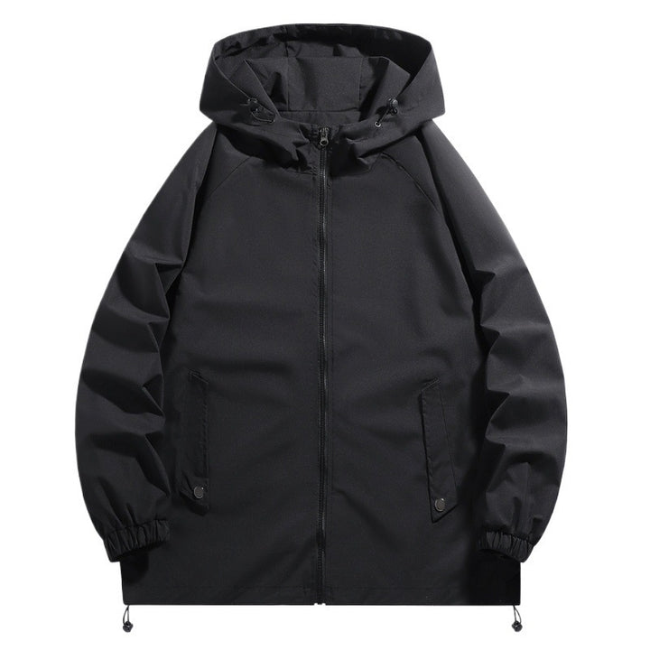 Functional men's jacket with adjustable hood collar and elastic sleeve cuffs Lune London