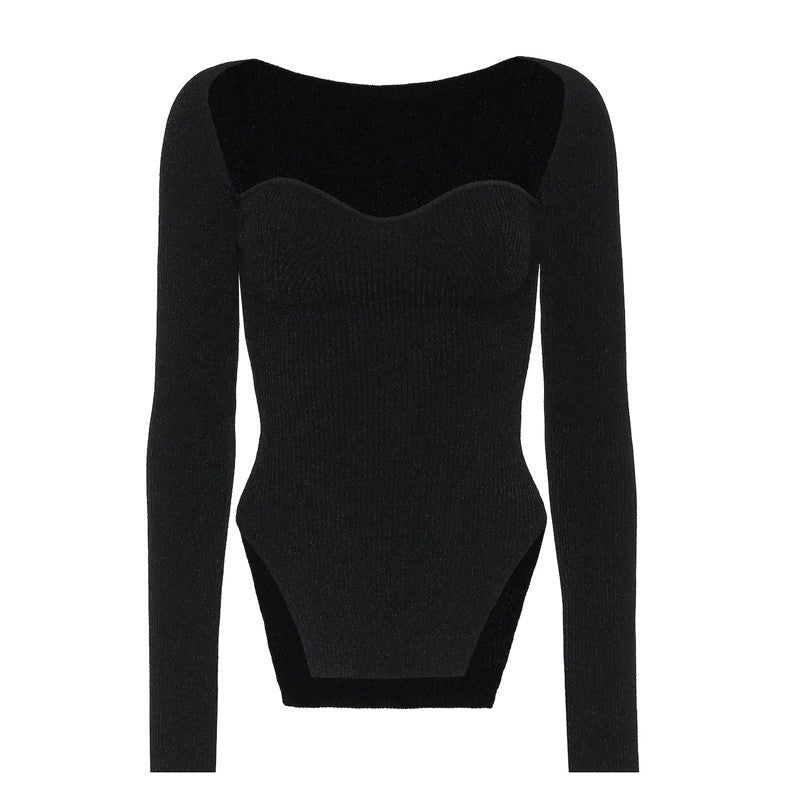 Pull finement tricoté pour femmes avec décolleté en forme de cœur Chic & Stil