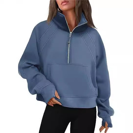 Sweater women with high collar and zipper Lune London