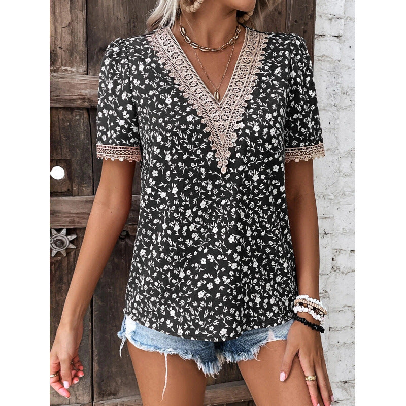 Ladies Casual Embroidered Floral Blouse Lune London