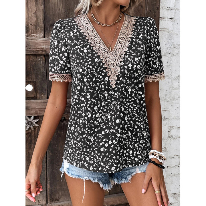 Ladies Casual Embroidered Floral Blouse Lune London