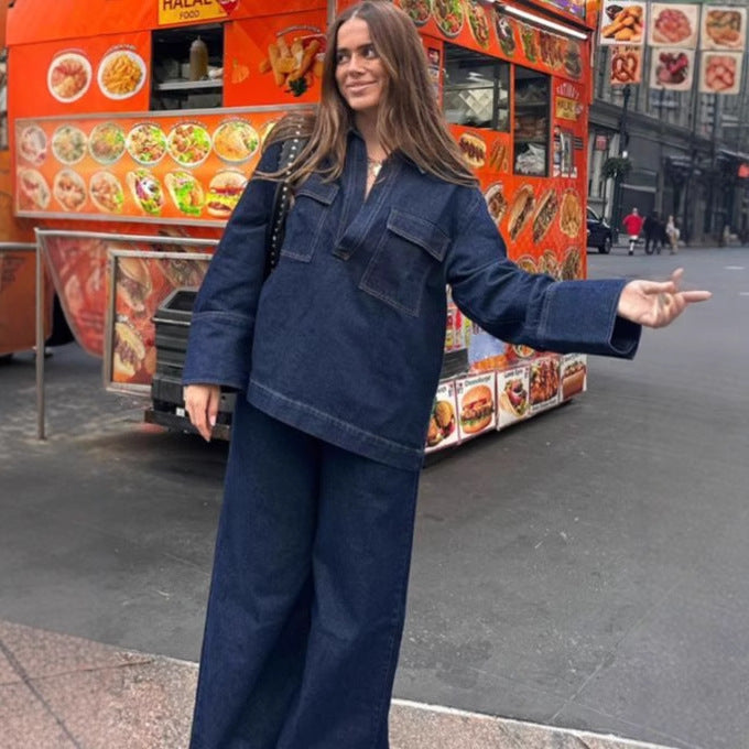 High-waisted denim pants for women with structured cut Lune London