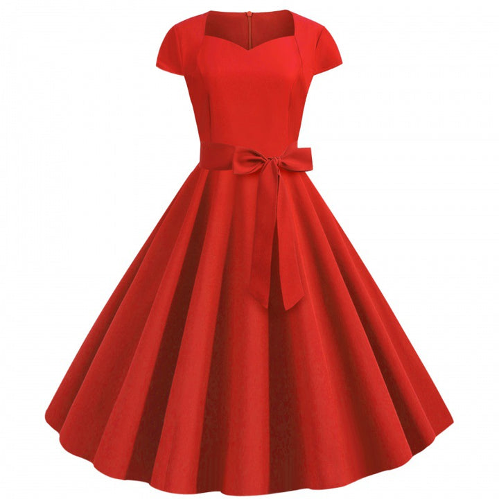 Robe de soirée femme avec jupe large et nœud élégant Chic & Stil