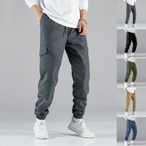 Men's cargo jogger pants with practical side pockets and elastic waistband Lune London