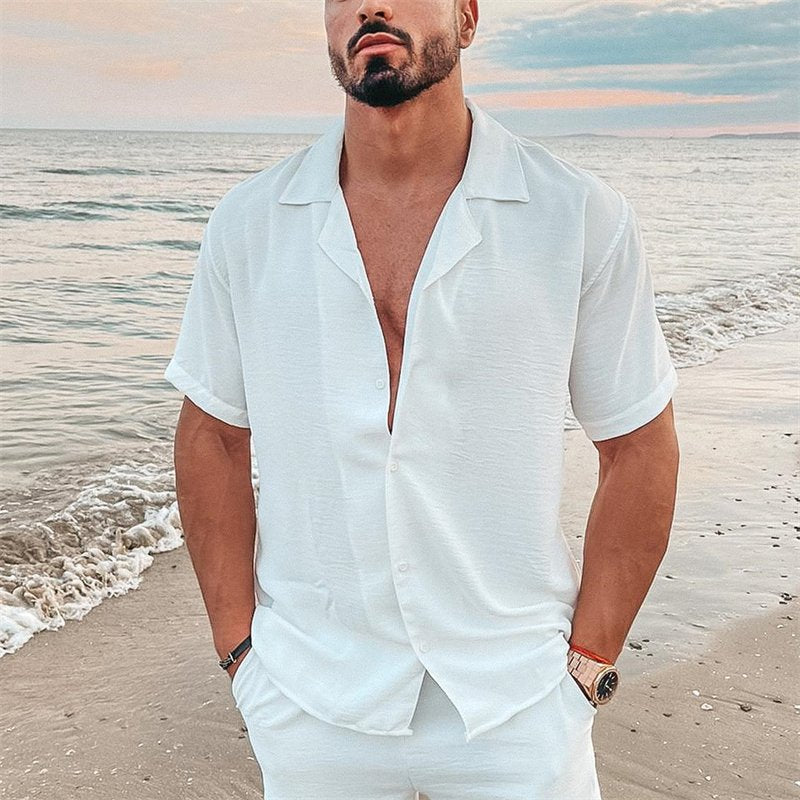 Short sleeve shirt for men with lightweight fabric and classic collar Lune London