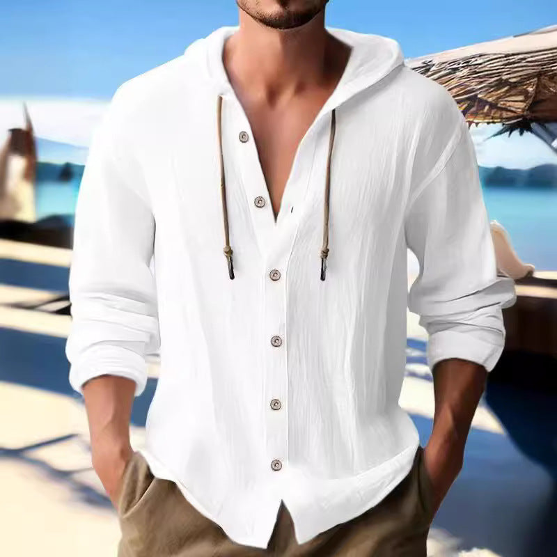 Casual shirt for men with hood and button placket Lune London