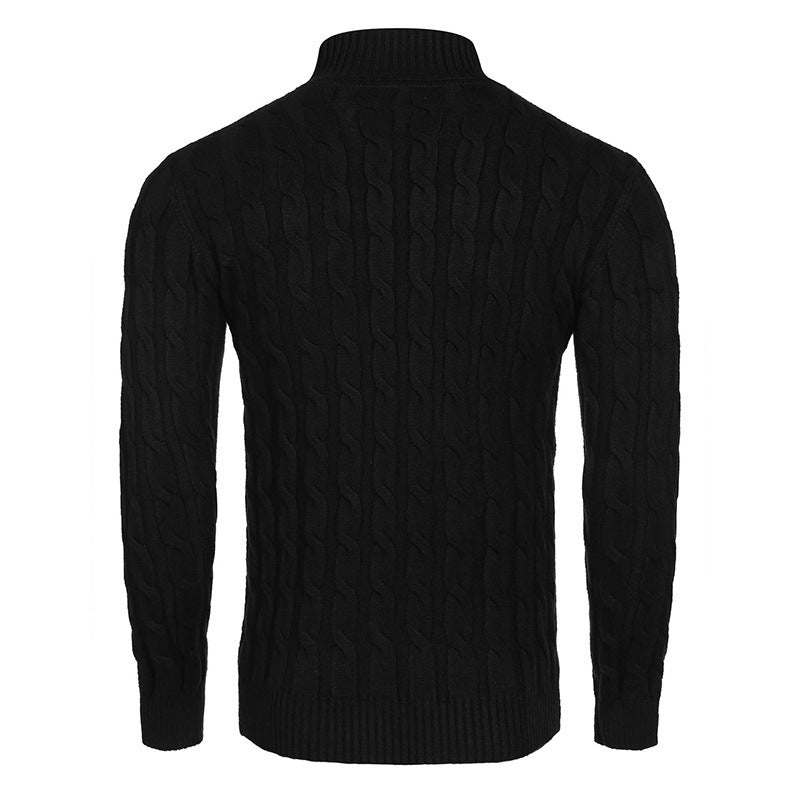 Elegant turtleneck sweater for men with cable pattern Lune London
