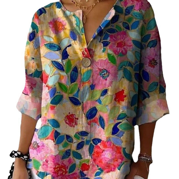 Women's blouse in lightweight and breathable fabric with floral pattern Lune London