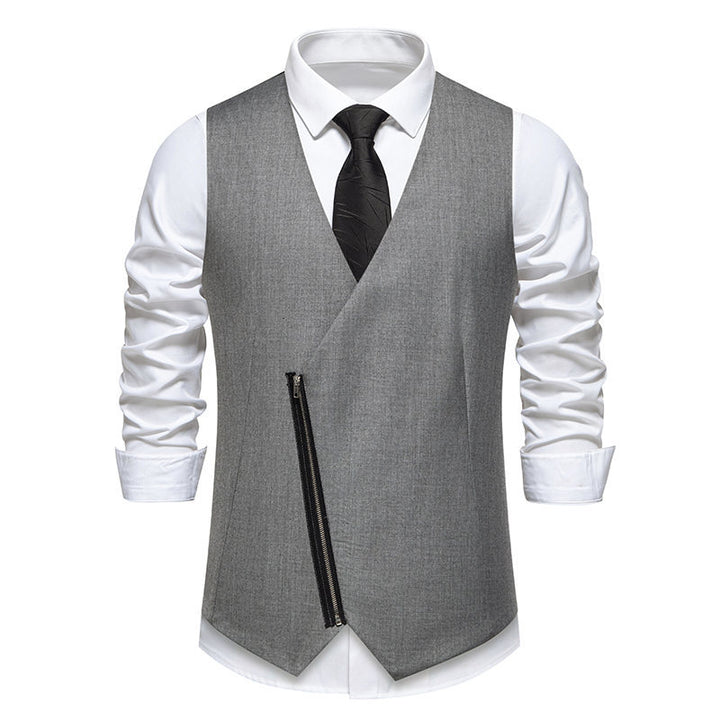 Men's vest with asymmetrical zip closure design and modern cut Lune London
