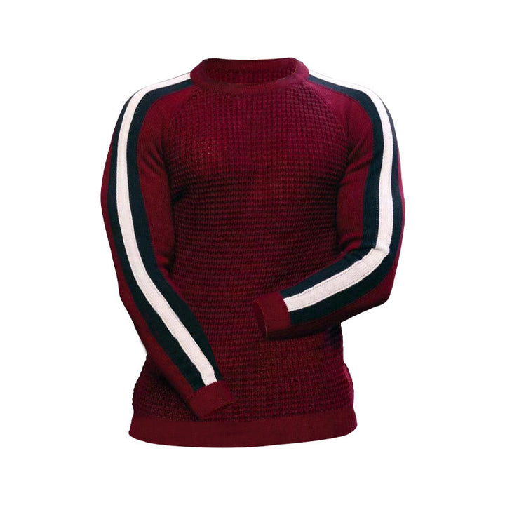 Men's knit sweater with sporty stripes Lune London