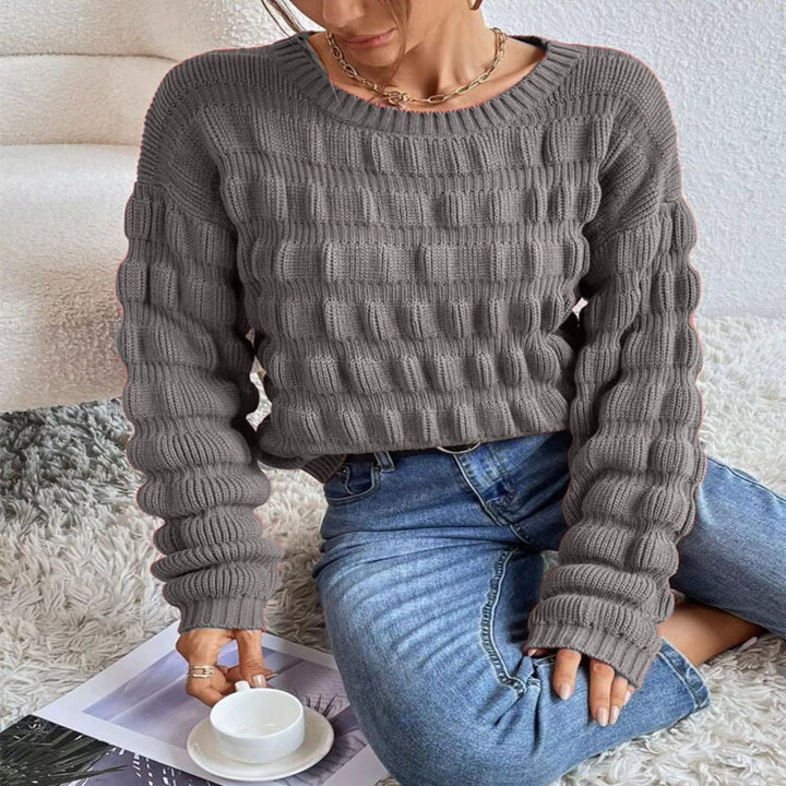 Pull en tricot pour femmes avec un motif à carreaux moderne Lune London