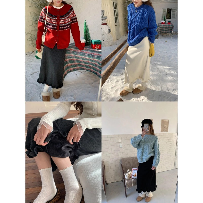 Women's cozy knitted sweater with cable pattern Chic & Stil