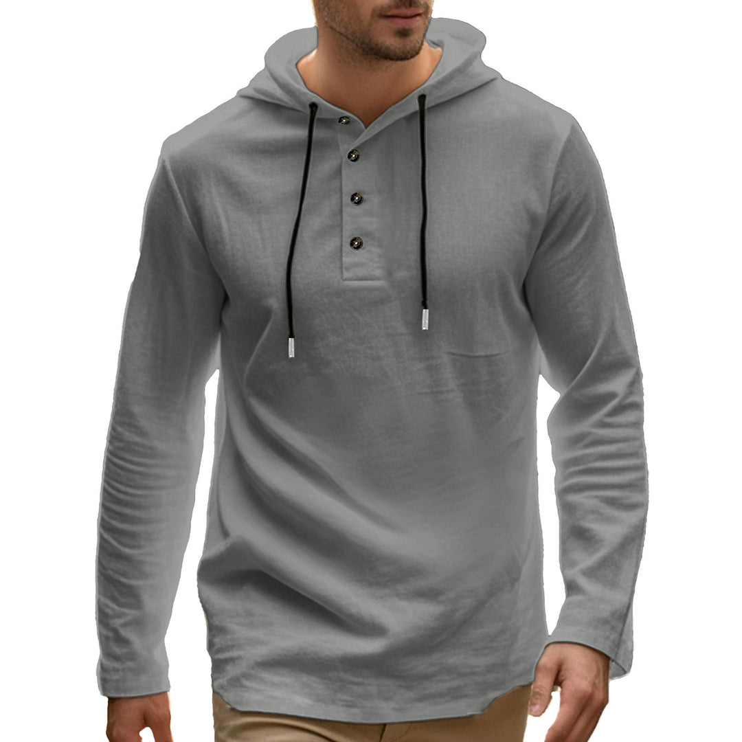 Men's sporty hoodie with button placket and functional pockets Lune London