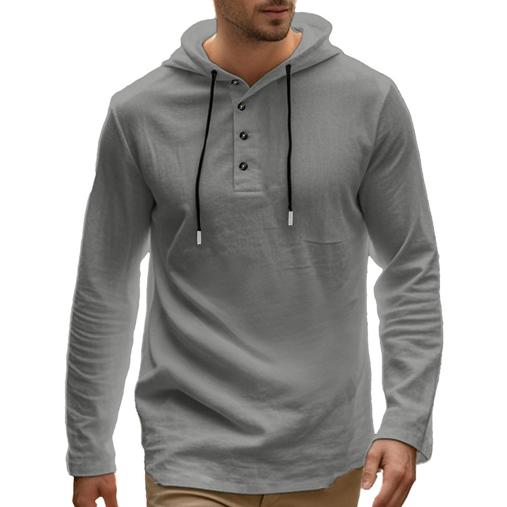 Men's sporty hoodie with button placket and functional pockets Lune London