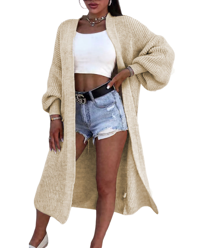 Manteau long en tricot pour femmes avec manches larges et poches Chic & Stil