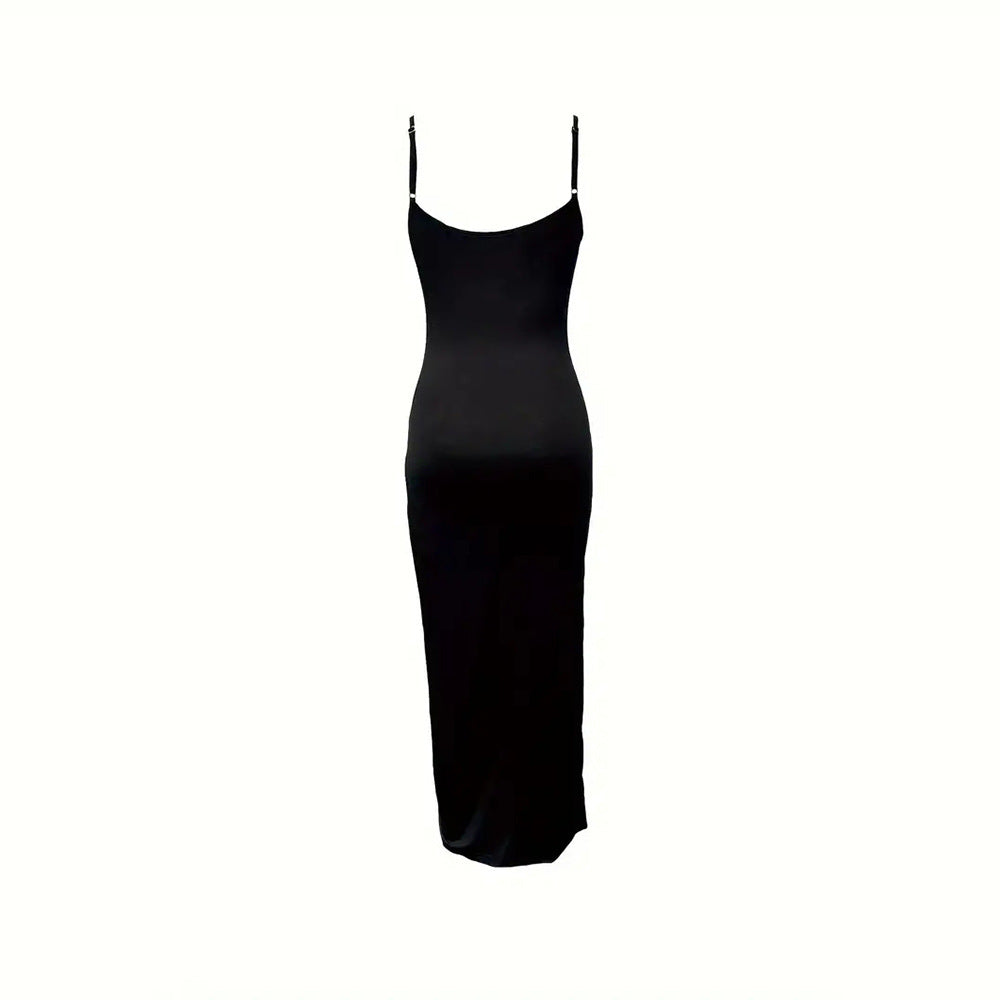 Robe maxi femme avec détail volants et fente haute Chic & Stil