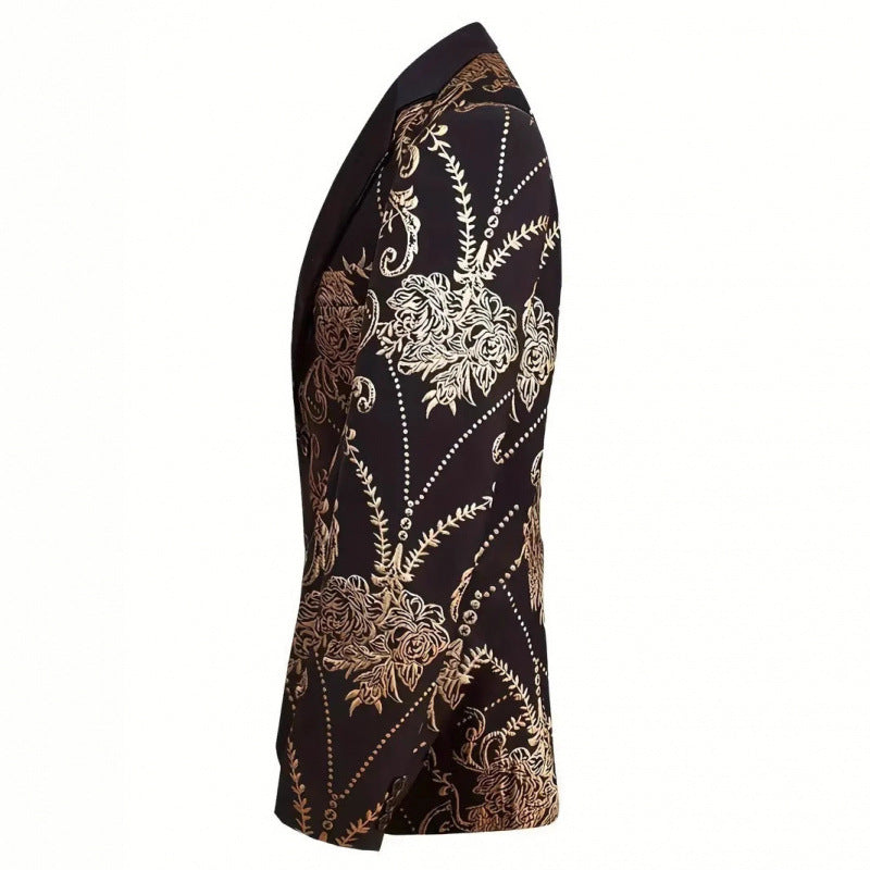 Veste de smoking extravagante pour homme avec motif jacquard floral Lune London