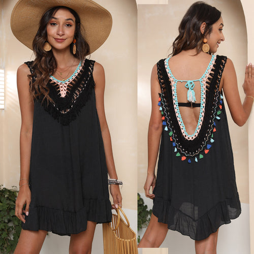 Bohemian fringed dress for women Lune London