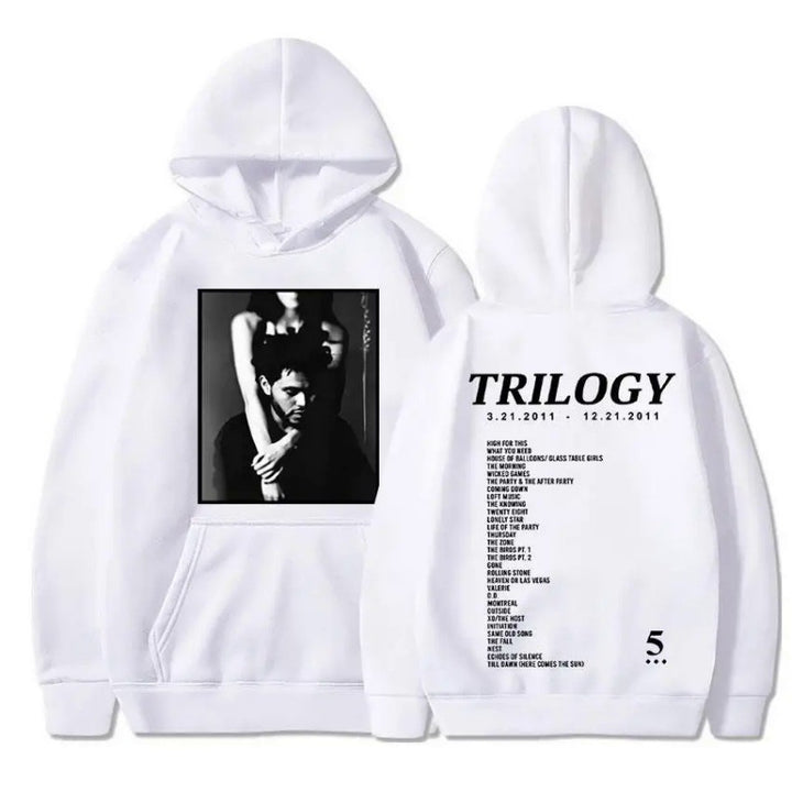 Women's hoodie with artistic photo print and unique lettering Lune London