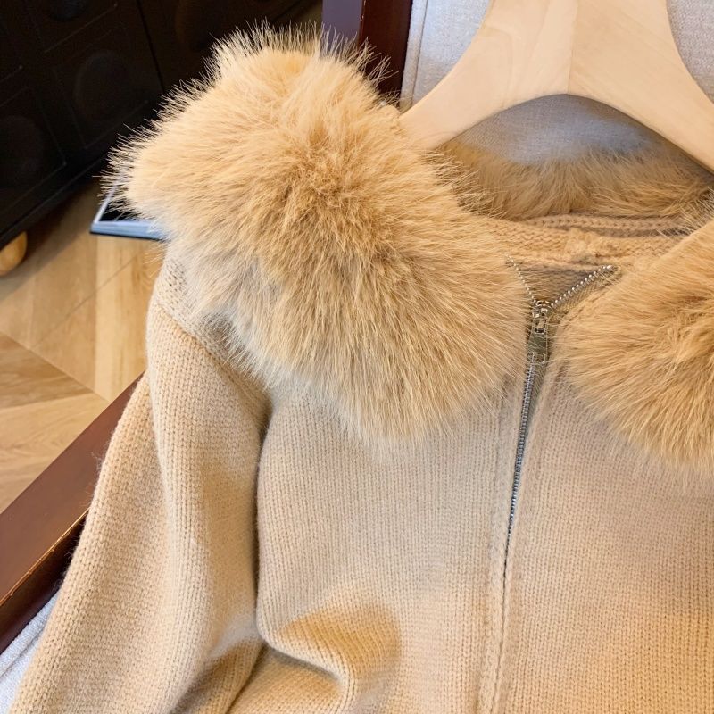 Cardigan pour femme avec col en fausse fourrure amovible Chic & Stil